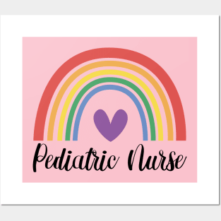 Pediatric Nurse Rainbow Posters and Art